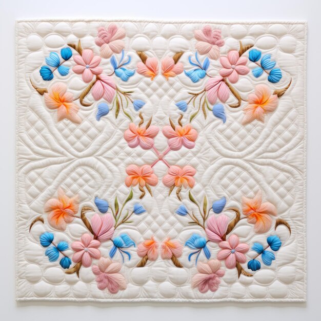 haftowany wzór kwiatowy